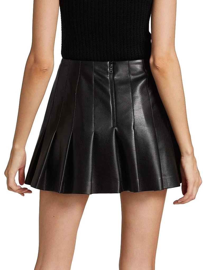 商品Alice + Olivia|​Carter Vegan Leather Pleated Miniskirt,价格¥1859,第5张图片详细描述