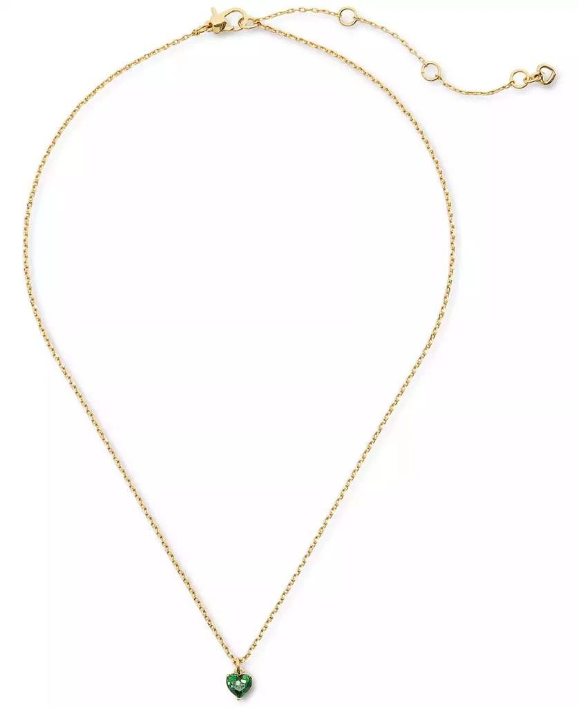 商品Kate Spade|Gold-Tone Stone Heart Pendant Necklace, 16" + 3" extender,价格¥380,第2张图片详细描述