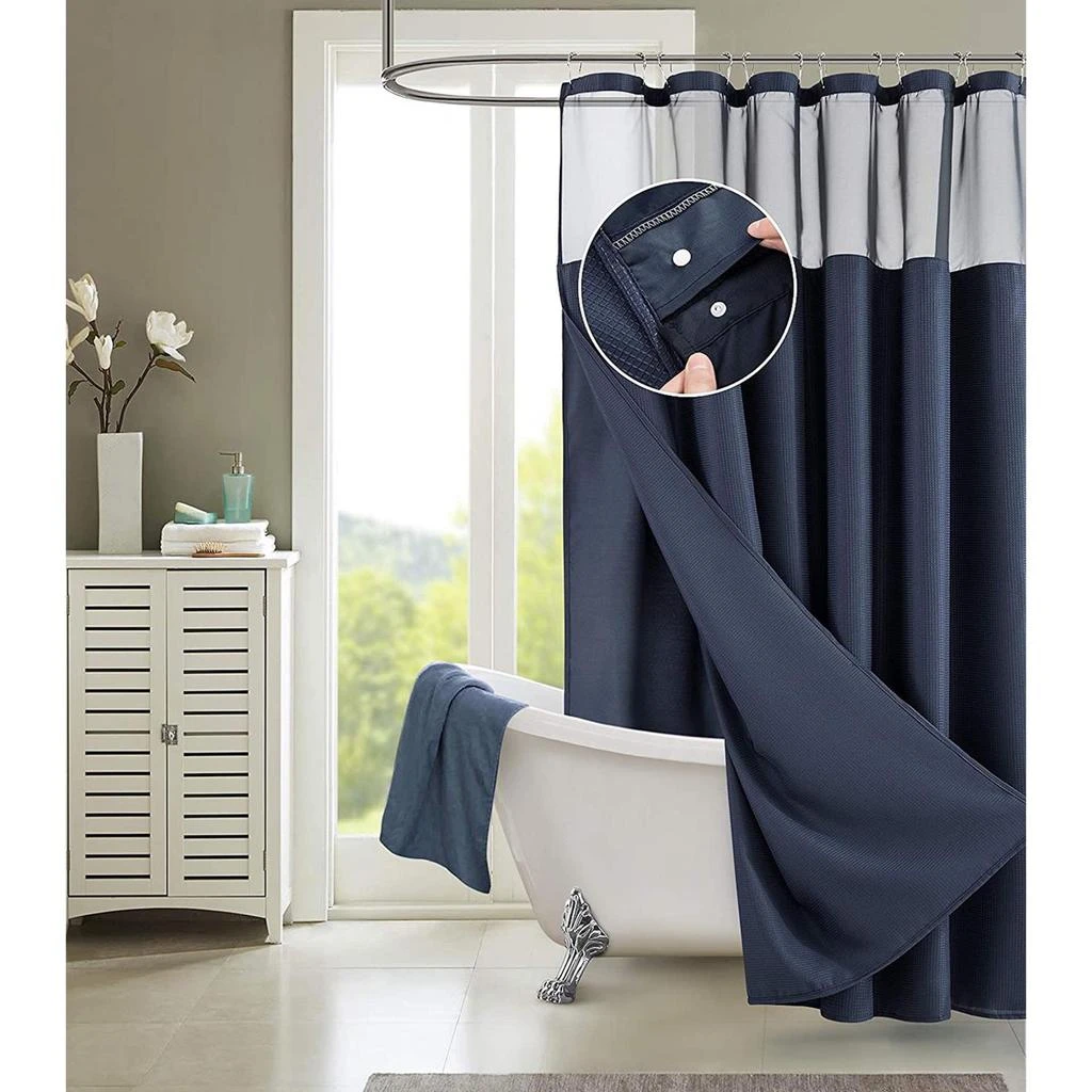 商品Dainty Home|Complete Shower Curtain with Detachable Liner,价格¥303,第2张图片详细描述