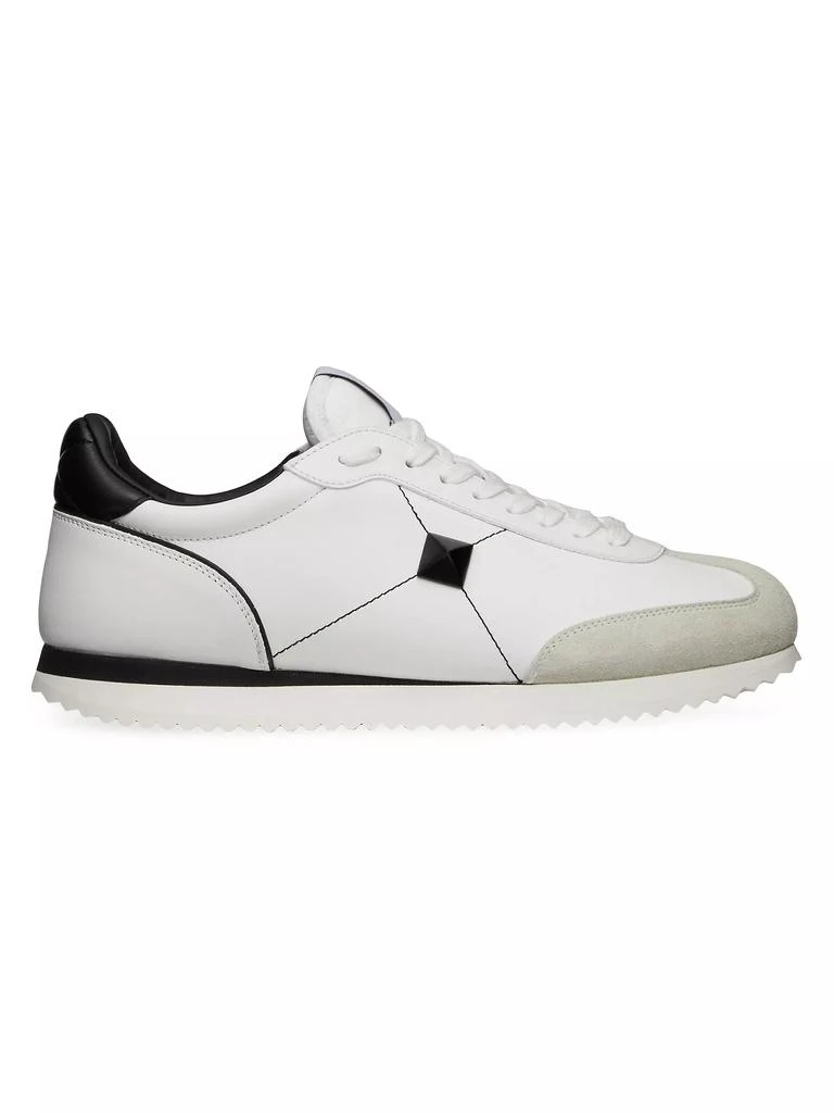 商品Valentino|Stud Around Low-Top Calfskin And Nappa Leather Sneakers,价格¥4053,第1张图片