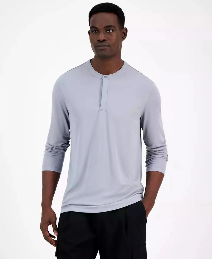 商品Alfani|Men's Alfatech Solid Henley, Created for Macy's,价格¥50,第1张图片