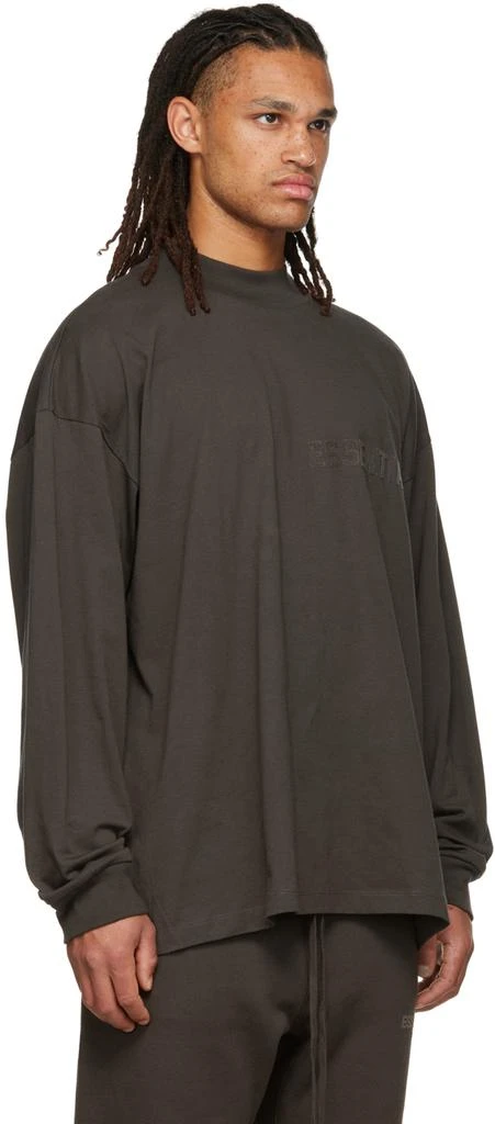 商品Essentials|Gray Flocked Long Sleeve T-Shirt,价格¥273,第2张图片详细描述