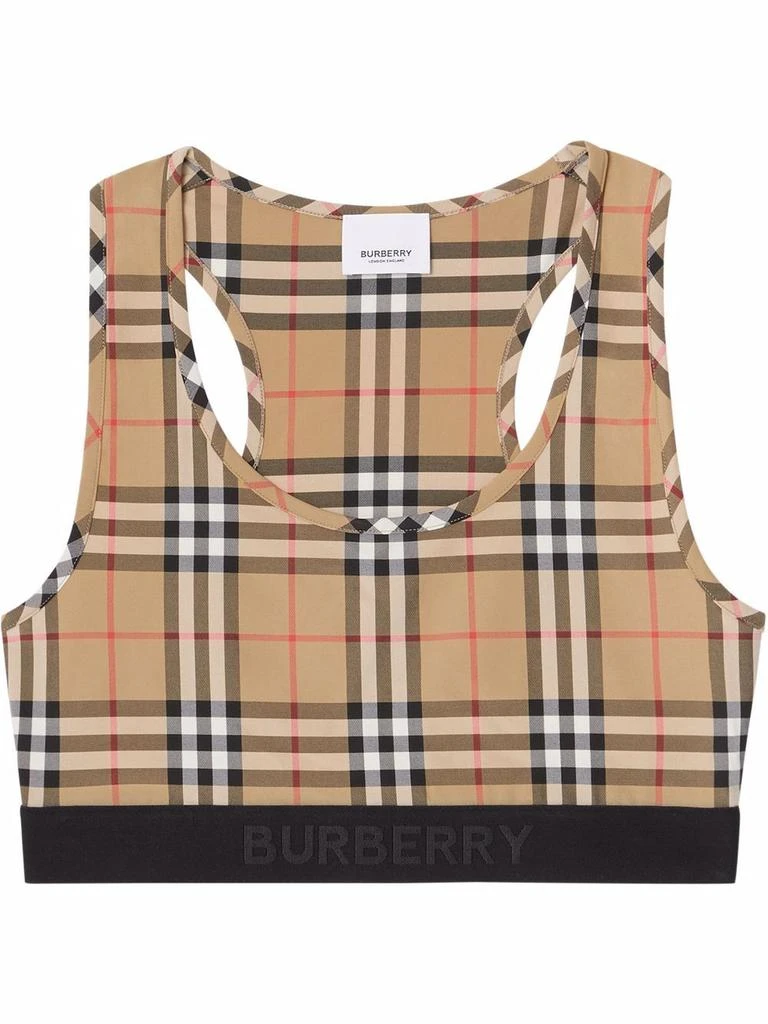 商品Burberry|BURBERRY Vintage Check-print sports bra,价格¥2638,第1张图片