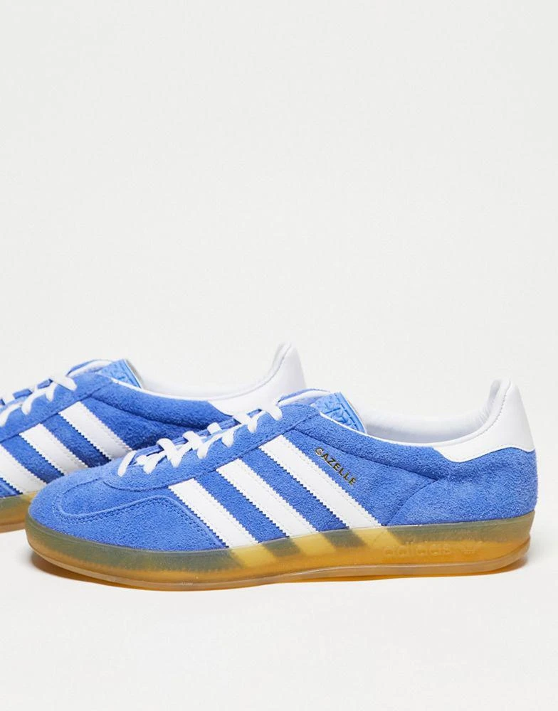 商品Adidas|adidas Originals Gazelle Indoor gum sole trainers in light blue,价格¥643,第1张图片