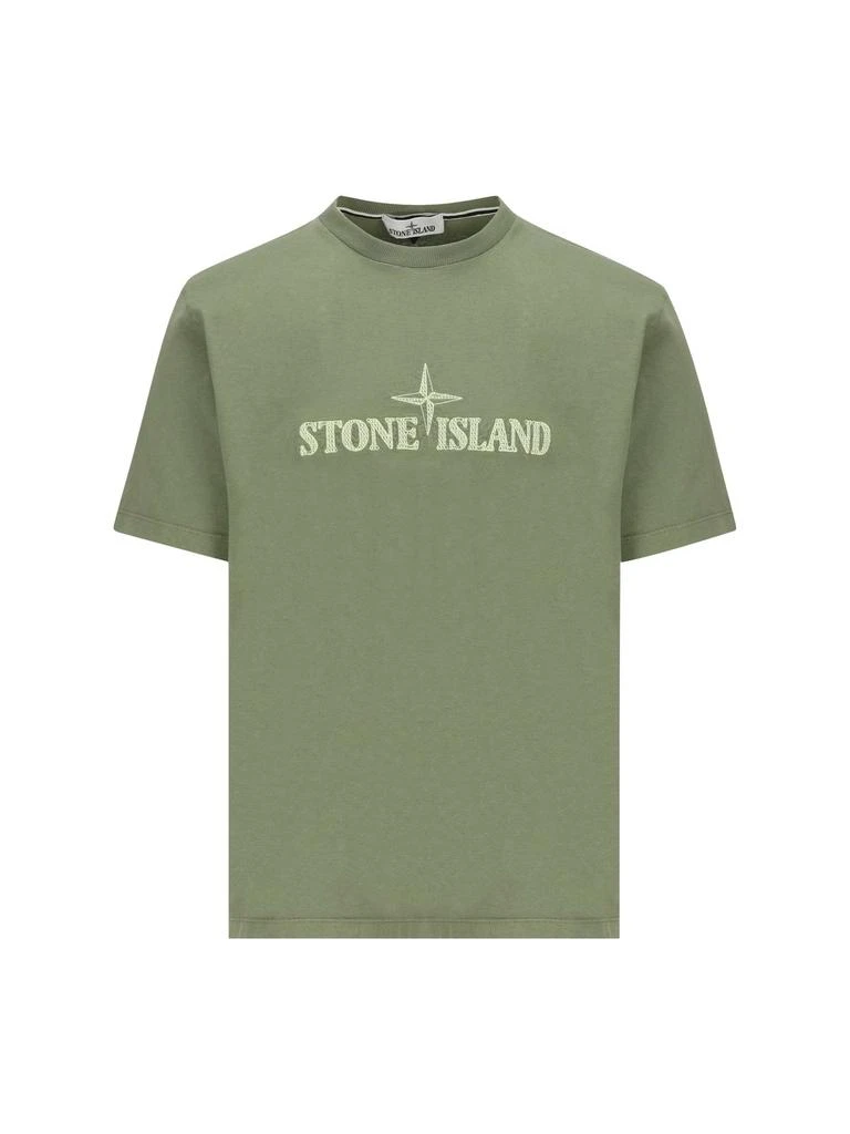 商品Stone Island|Stone Island Logo Printed Crewneck T-Shirt,价格¥1319,第1张图片详细描述