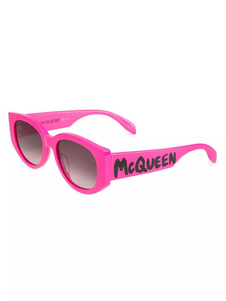 商品Alexander McQueen|Graffiti 54MM Rectangular Acetate Sunglasses,价格¥2586,第2张图片详细描述