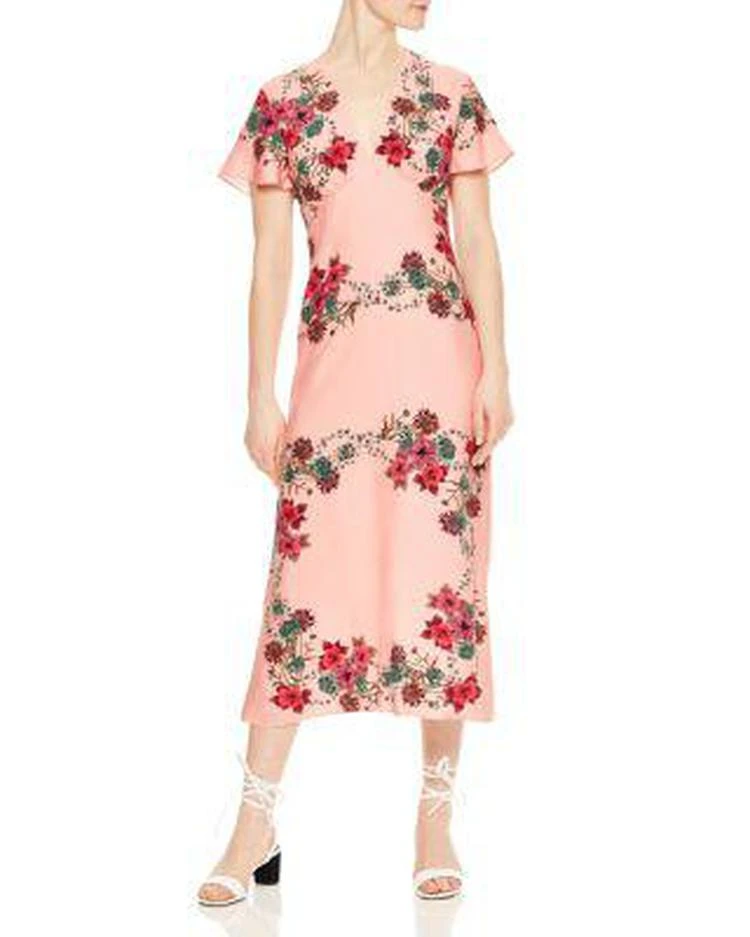 商品Sandro|Tissia Floral-Print Midi Dress,价格¥1392,第1张图片