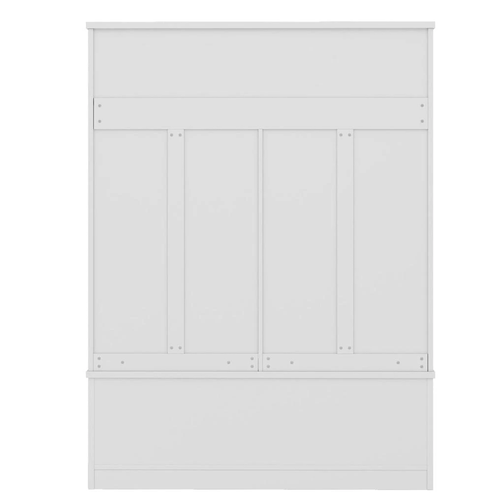 商品Streamdale Furniture|Streamdale Hall Tree Coat Rack Shoe Cubby Storage - White,价格¥2898,第3张图片详细描述