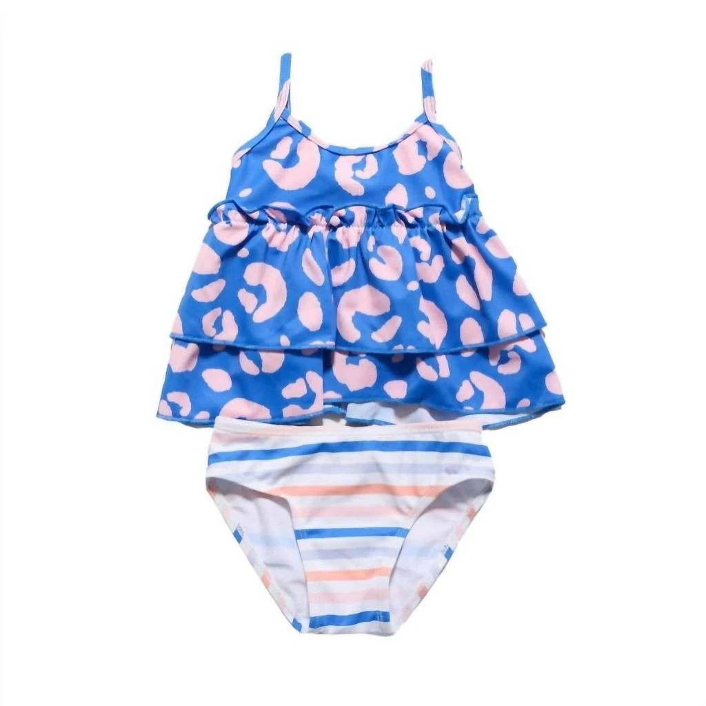 商品Blueberry Bay swimwear|Girls Caribbean Two-Piece Swimsuit In Blue,价格¥263,第1张图片