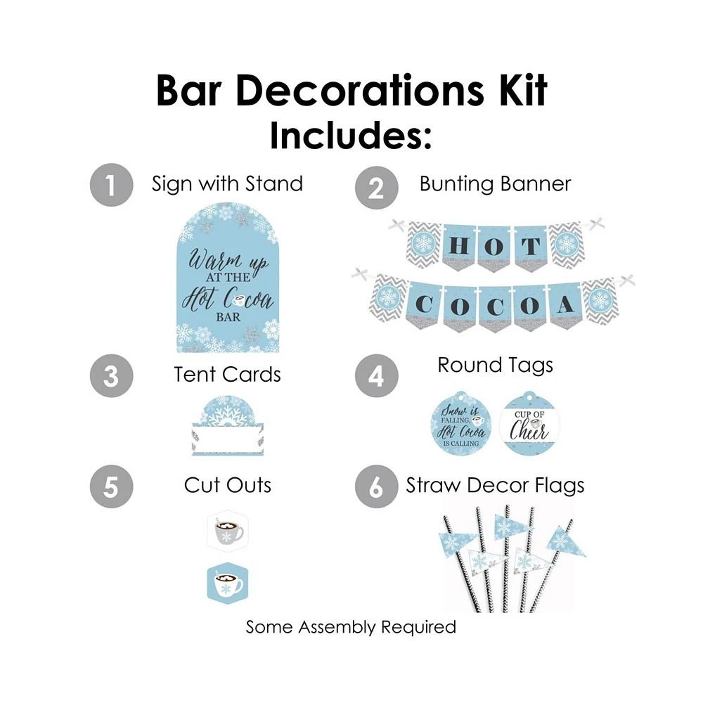 商品Big Dot of Happiness|Winter Wonderland Party & Wedding Hot Cocoa Signs Drink Bar Decorations Kit 50Pc,价格¥186,第3张图片详细描述