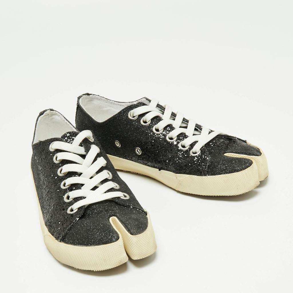 Maison Martin Margiela Black Glitter Tabi Low Top Sneakers Size 37商品第4张图片规格展示