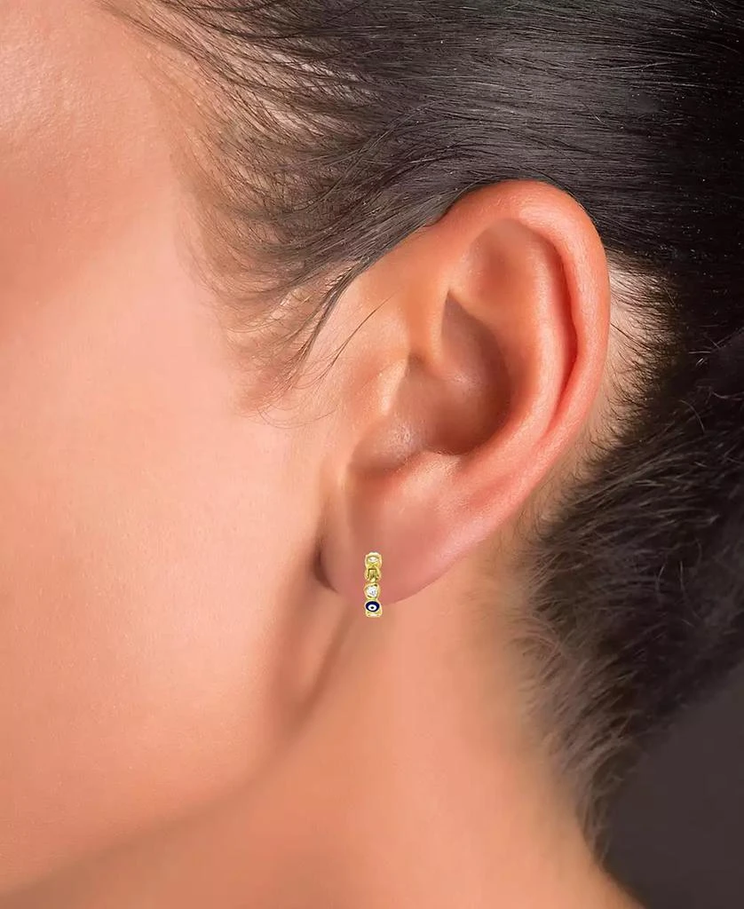 商品Macy's|Cubic Zirconia Hoop Earrings in Sterling Silver or 14k Gold over Sterling Silver, 1/2",价格¥122,第3张图片详细描述