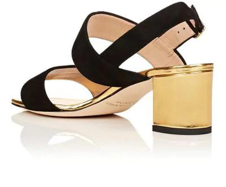 商品Manolo Blahnik|Khan Suede & Leather Sandals,价格¥2819,第3张图片详细描述