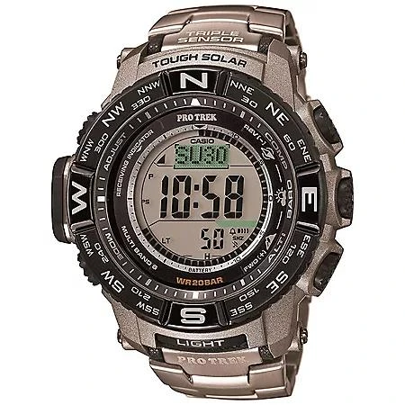 商品Casio|Casio Men's Pro Trek Triple Sensor Titanium Digital Atomic Solar Watch,价格¥2612,第1张图片