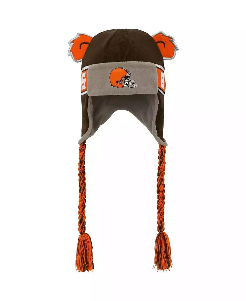 商品Outerstuff|Preschool Boys and Girls Brown Cleveland Browns Wordmark Ears Trooper Knit Hat,价格¥166,第1张图片