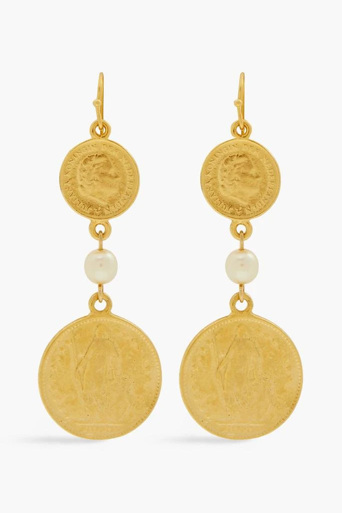 商品BEN-AMUN|24-karat gold-plated faux pearl earrings,价格¥291,第1张图片