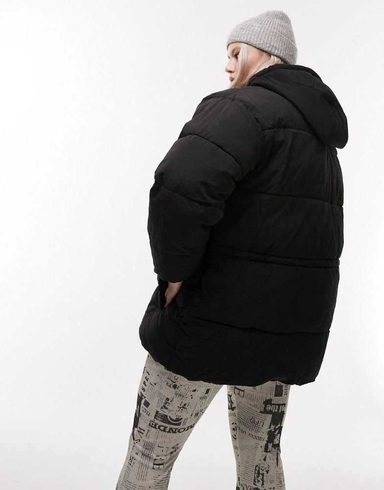 商品Topshop|Topshop Curve mid length tie waist puffer jacket black,价格¥681,第2张图片详细描述