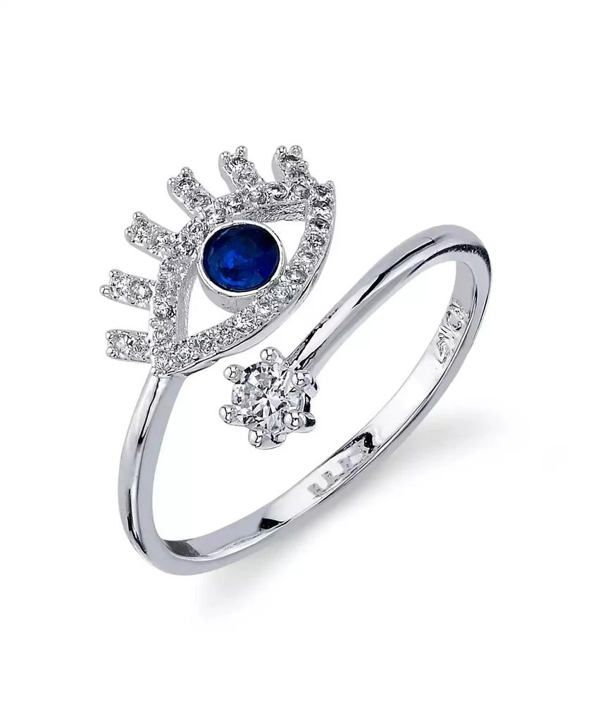 商品Unwritten|Silver Plated Cubic Zirconia Evil Eye Wrap Around Ring,价格¥261,第1张图片