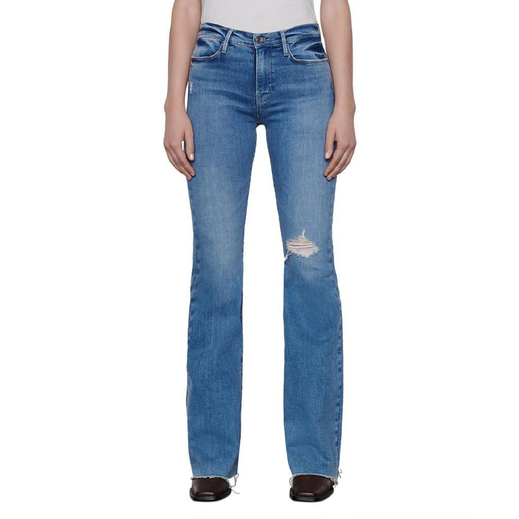 商品FRAME|Frame Womens High Rise Destructed Flare Jeans,价格¥343,第1张图片