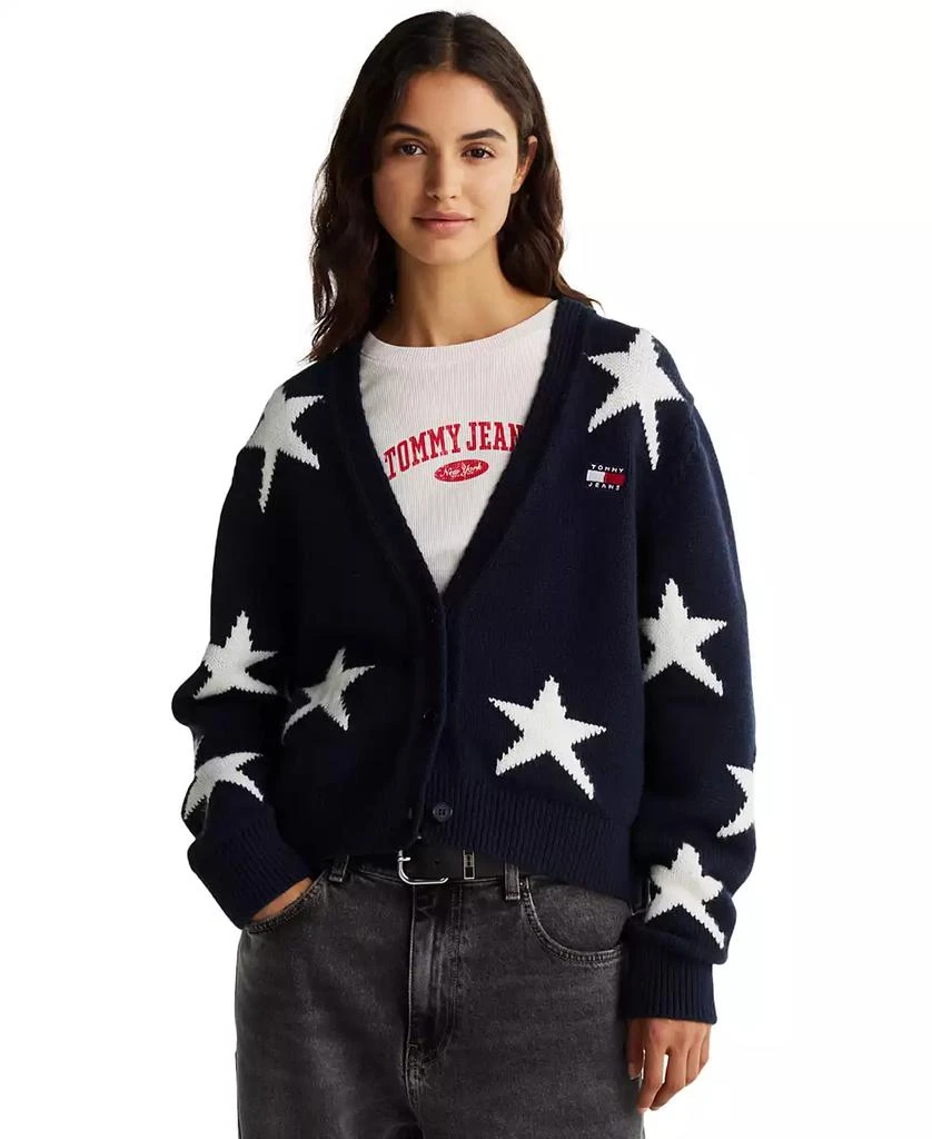 商品Tommy Jeans|Women's Star-Pattern V-Neck Cardigan,价格¥769,第1张图片