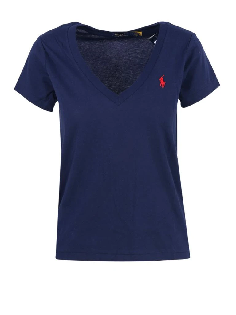 商品Ralph Lauren|Ralph Lauren Pony Embroidered V-Neck T-Shirt,价格¥462,第1张图片