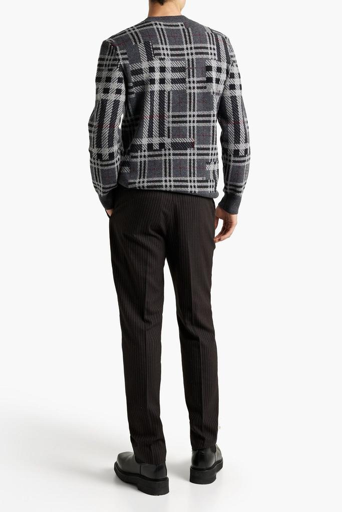 Checked jacquard-knit cashmere sweater商品第3张图片规格展示