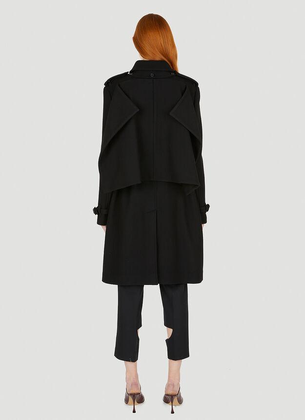 Cape Back Coat in Black商品第4张图片规格展示