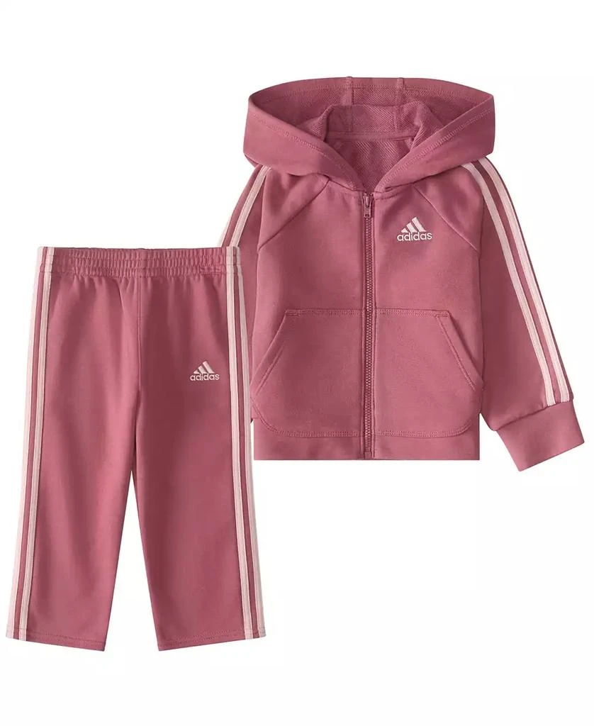 商品Adidas|Baby Girls Two-Piece Long Sleeve Fleece Jacket Pant Set,价格¥255,第1张图片