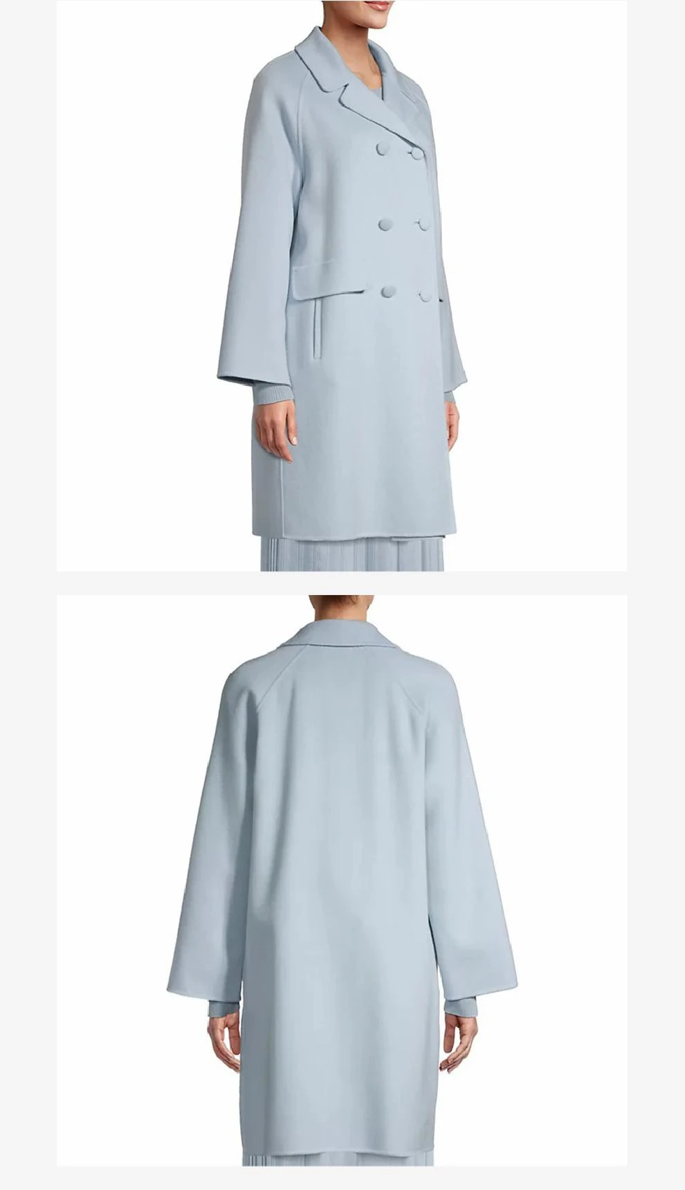 商品Weekend Max Mara|ACQUI天蓝色羊毛大衣【香港仓极速发货】,价格¥4569,第4张图片详细描述