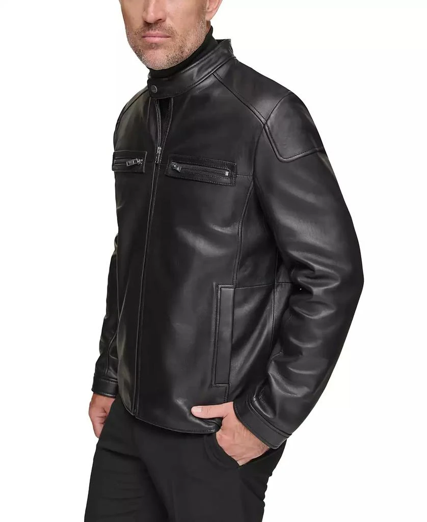 商品Marc New York by Andrew Marc|Men's Bantam Racer Style Lamb Leather Jacket,价格¥1767,第3张图片详细描述