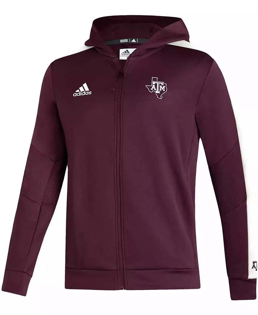 商品Adidas|Men's Maroon Texas A M Aggies 2021 Sideline Aeroready Full-Zip Hoodie,价格¥472,第2张图片详细描述