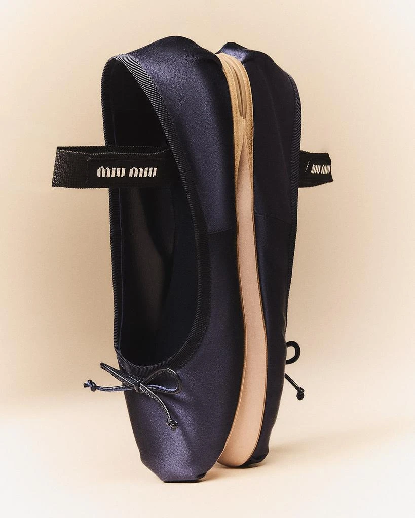 商品Miu Miu|Satin Bow Ballerina Flats,价格¥7964,第2张图片详细描述