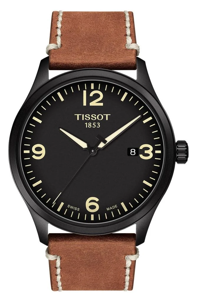 商品Tissot|Gent XL Classic Leather Strap Watch, 42mm,价格¥1312,第1张图片