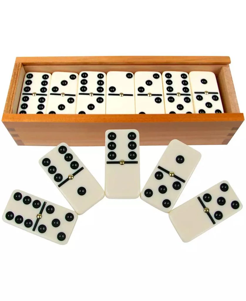 商品Trademark Global|Hey Play Premium Set Of 28 Double Six Dominoes Wood Case,价格¥150,第1张图片