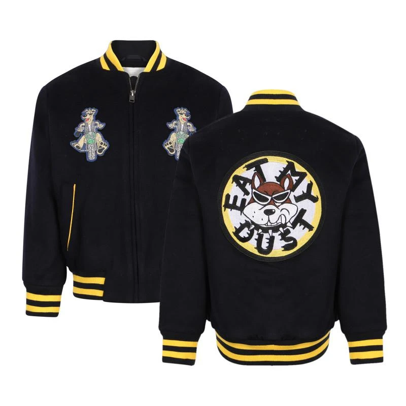 商品Stella McCartney|Doggy rider logo varsity jacket in black,价格¥1837,第1张图片