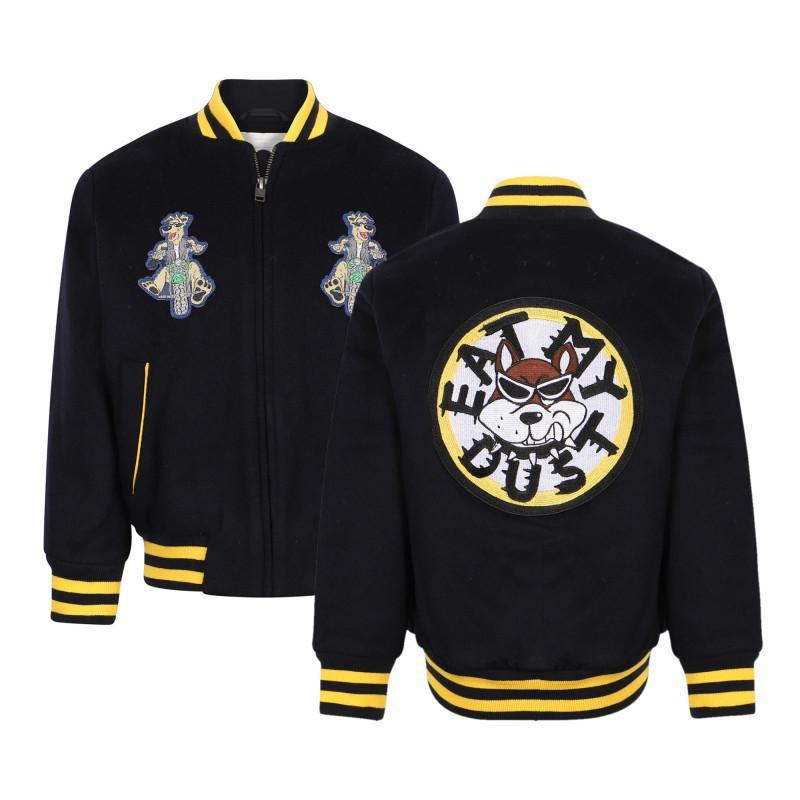 商品Stella McCartney|Doggy rider logo varsity jacket in black,价格¥1702,第1张图片