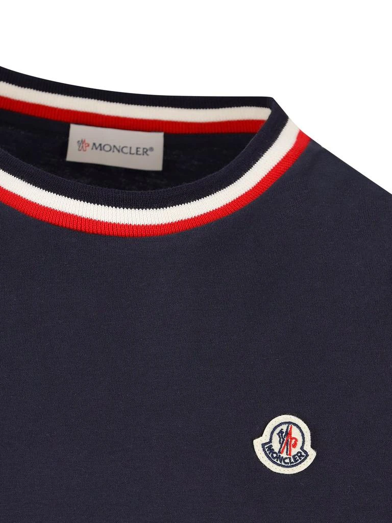 商品Moncler|Moncler Enfant Logo Patch Striped-Trim T-Shirt,价格¥641,第3张图片详细描述