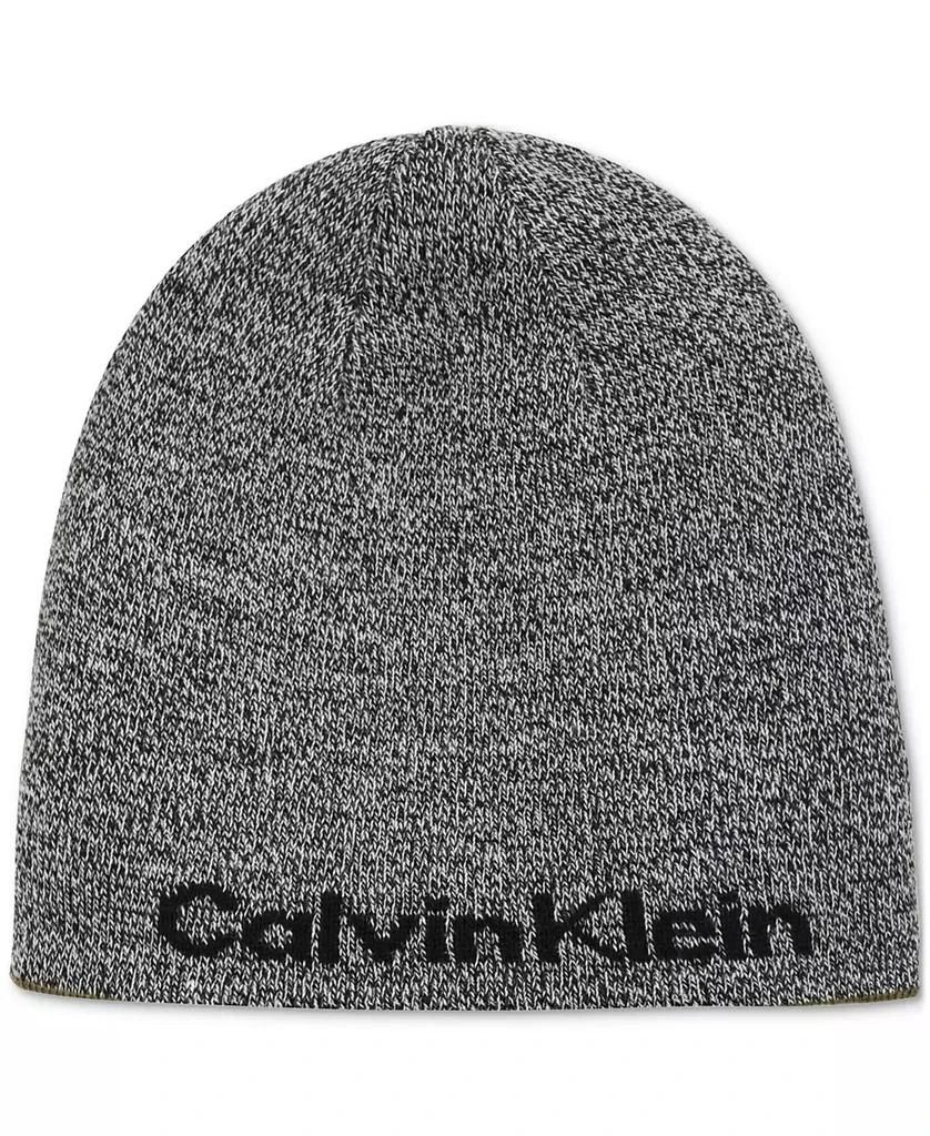 商品Calvin Klein|Men's Tweed Logo 2-In-1 Reversible Beanie,价格¥210,第3张图片详细描述