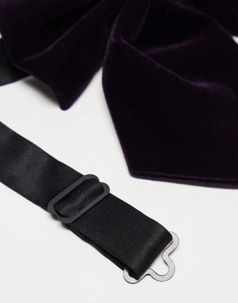 商品ASOS|ASOS DESIGN oversized bow tie in deep purple velvet,价格¥115,第4张图片详细描述