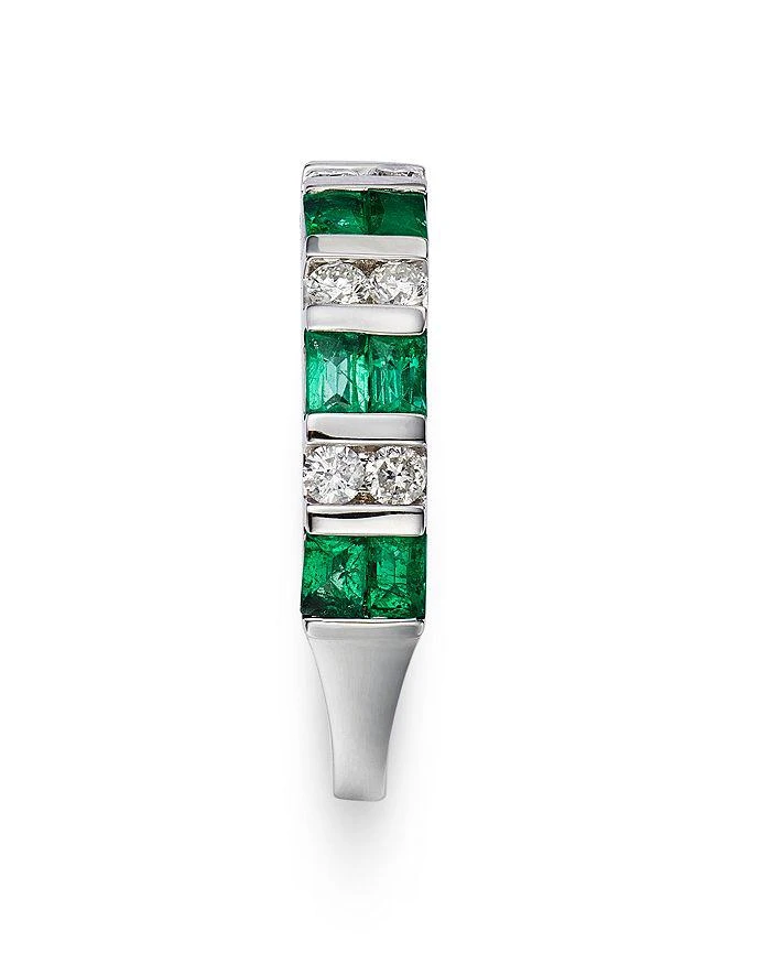 商品Bloomingdale's|Emerald & Diamond Band in 14K White Gold - 100% Exclusive,价格¥19434,第4张图片详细描述