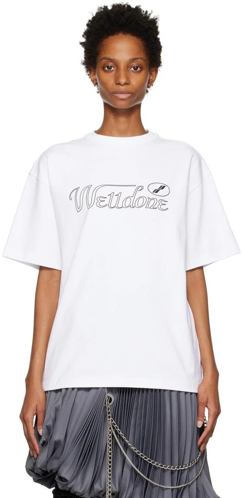 商品We11done|White Cursive T-Shirt,价格¥836,第1张图片