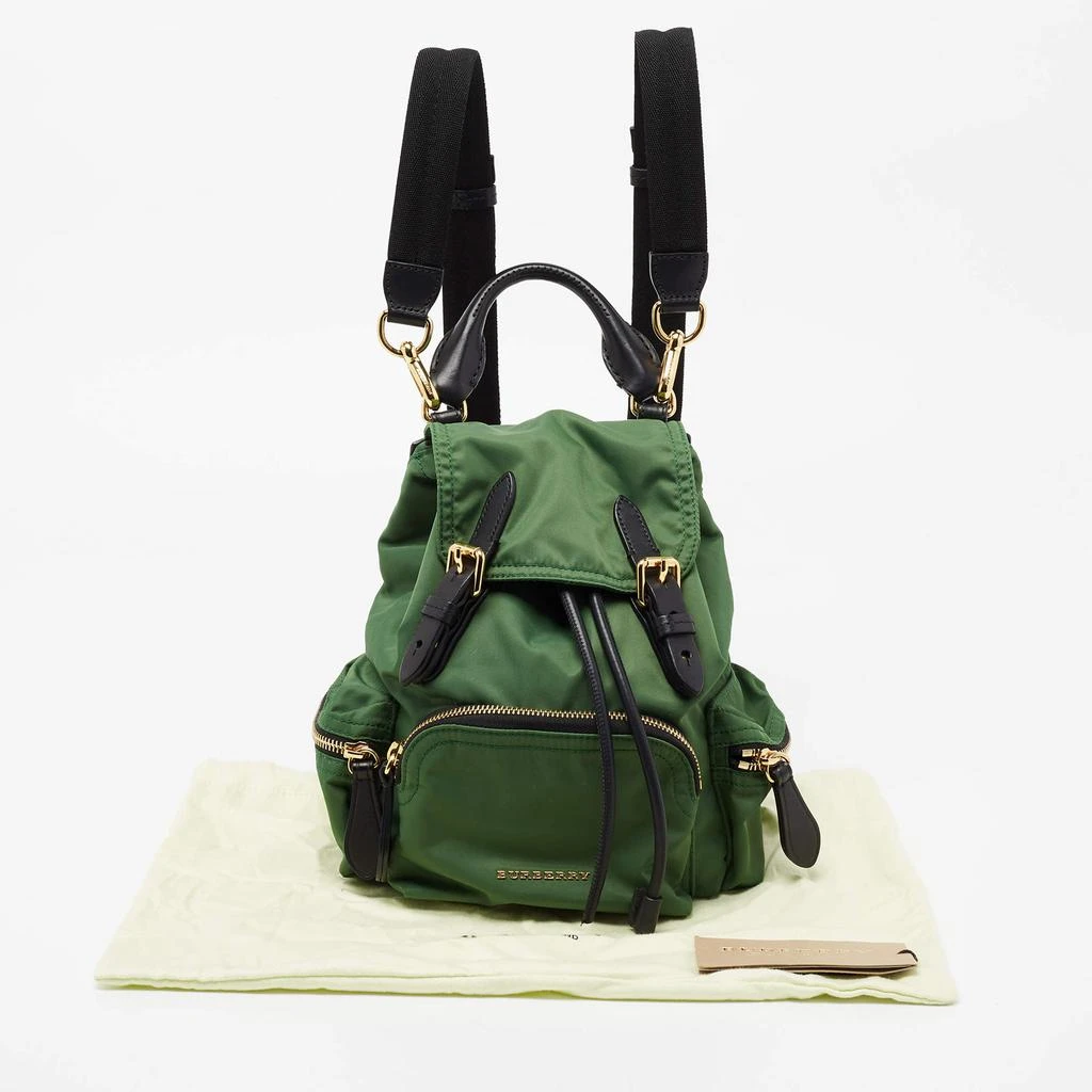 Burberry Green/Black Nylon and Leather Small Rucksack Backpack 商品