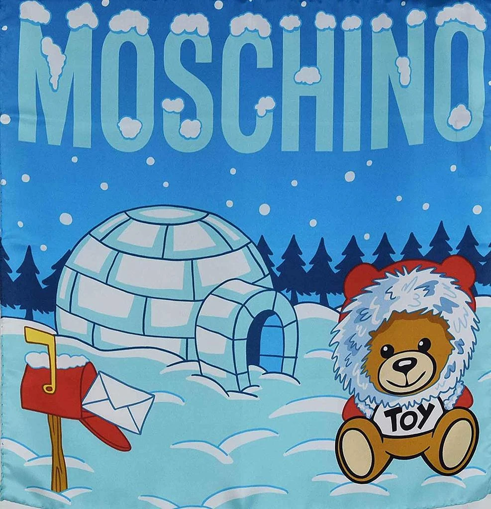 商品Moschino|Moschino莫斯奇诺  雪屋主题围巾 - 浅蓝色,价格¥432,第3张图片详细描述