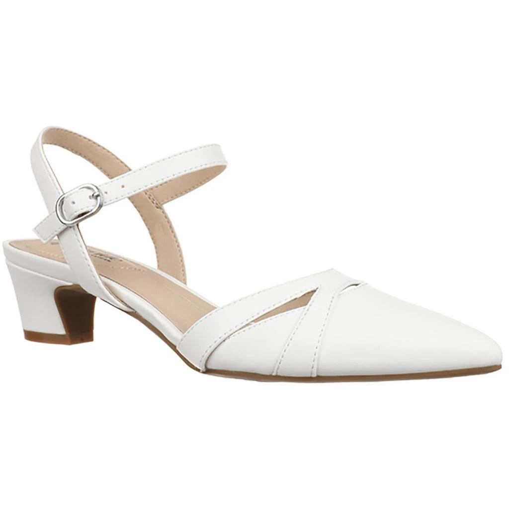 商品LifeStride|Marlee Womens Buckle Faux Leather Block Heels,价格¥182,第1张图片详细描述