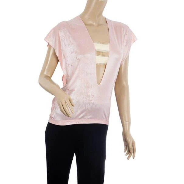 商品[二手商品] ROLAND MOURET|Roland Mouret Pink Metallic Stretch Top S,价格¥913,第2张图片详细描述