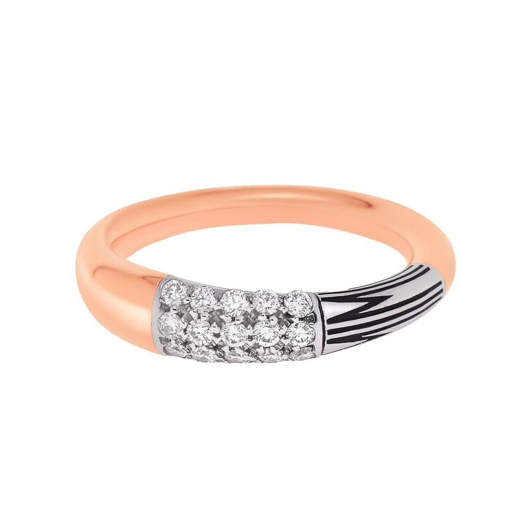 商品Mimi Milano|Mimi Milano Tam Tam 18K Rose And White Gold, Diamond 0.30ct. Tw. Band Ring Sz. 6.5 AXM371H8B2-53,价格¥7219,第1张图片