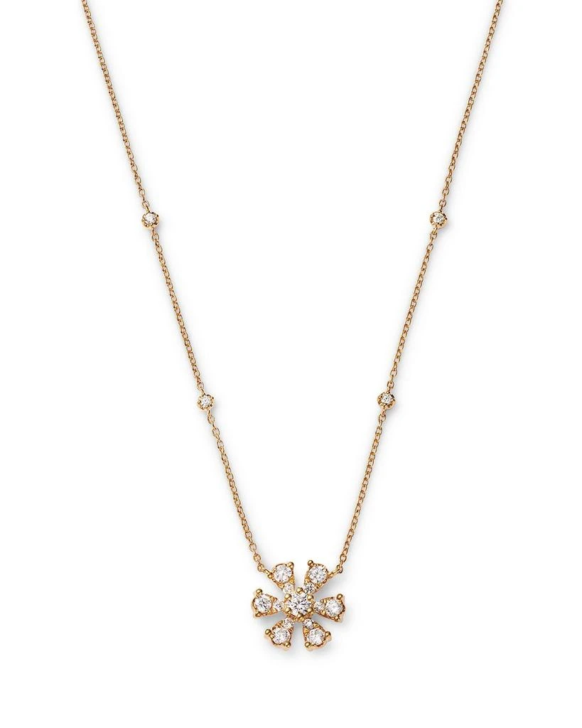 商品Bloomingdale's|Diamond Flower Pendant Necklace in 14K Yellow Gold, 0.50 ct. t.w.,价格¥10783,第1张图片