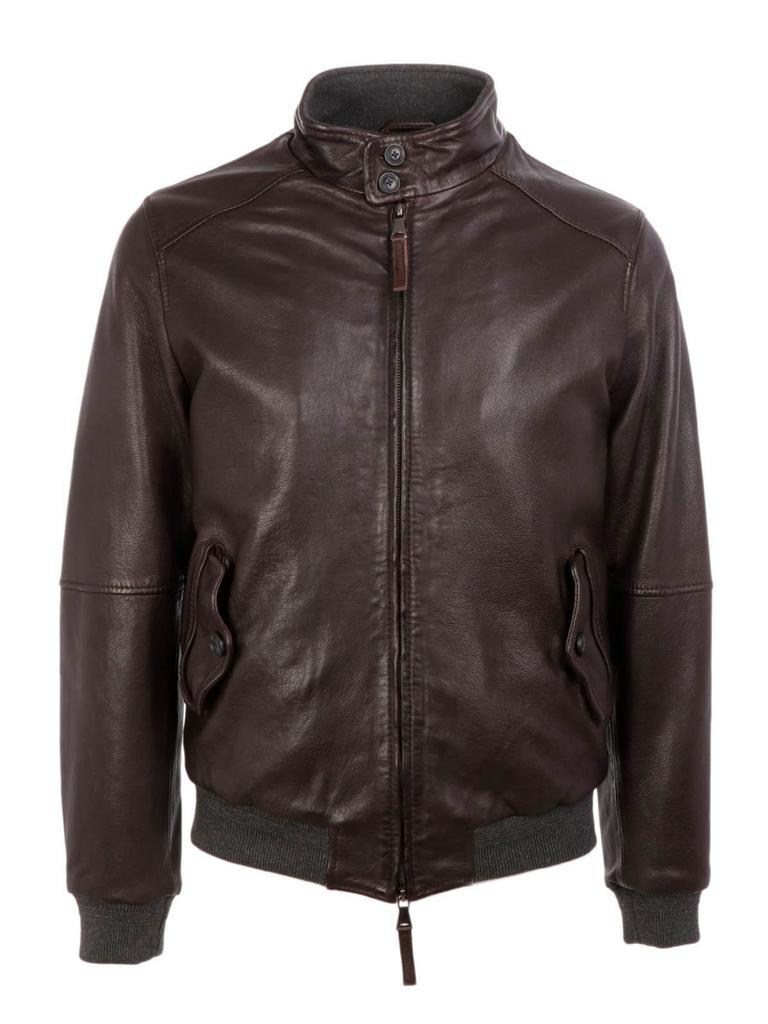 商品THE JACK LEATHERS|The Jack Leathers Men's  Brown Leather Outerwear Jacket,价格¥4173,第1张图片