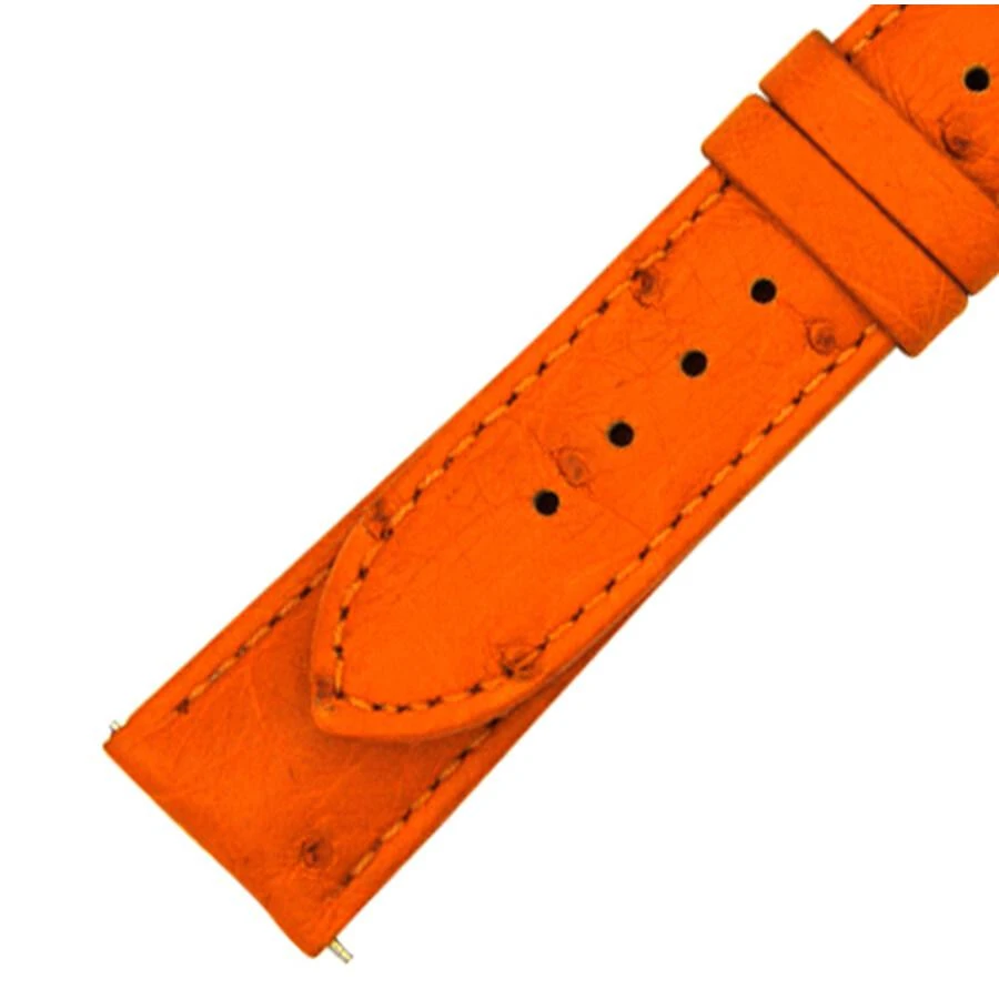 商品Hadley Roma|21 MM Matte Tangerine Ostrich Leather Strap,价格¥297,第1张图片