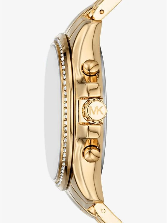 商品Michael Kors|Oversized Pilot Pavé Gold-Tone Watch,价格¥1118,第2张图片详细描述